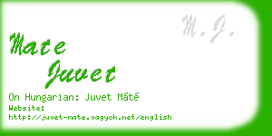 mate juvet business card